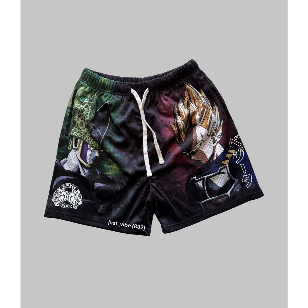 Darc Sport x Dragon Ball Z Cell & Vegeta Mesh Shorts Men's Small NWT